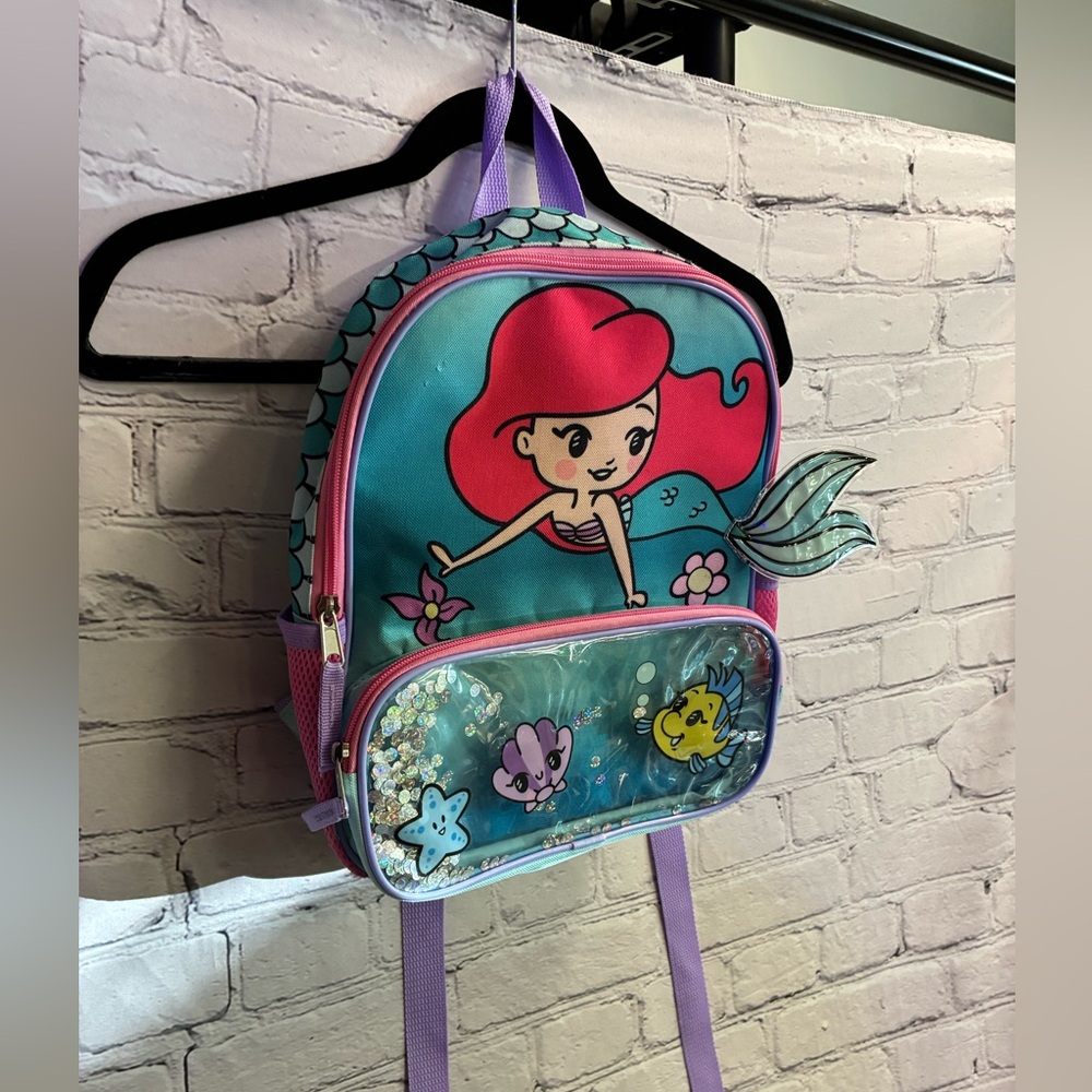 Disney Princess Ariel Bioworld Kids 3D Tail 12" Backpack The Little Mermaid GUC - Picture 2 of 16